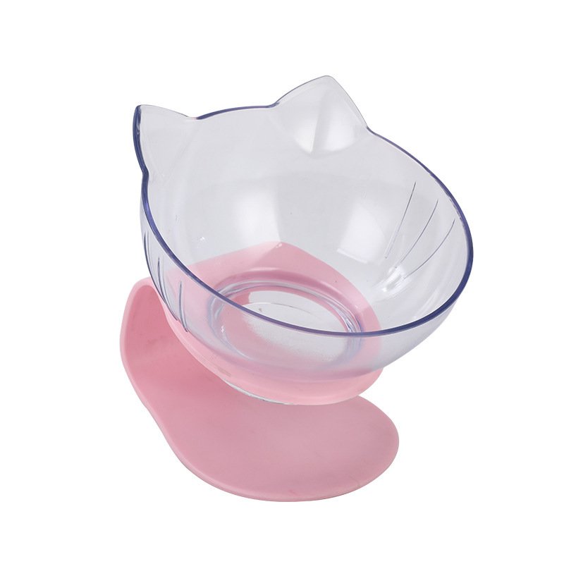Inclined Cat Bowl – Oblique Mouth Design, Transparent PC Plastic - Image 4