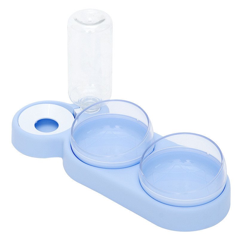 Dry Wet Separation Pet Bowl – Raised Double Bowl with Water Fountain - Image 7