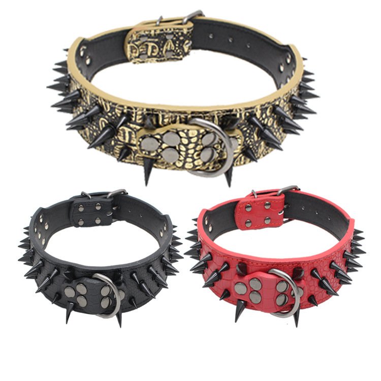 Berry Bite Resistant Dog Collar – Rivet Design, Retractable, PU - Image 4