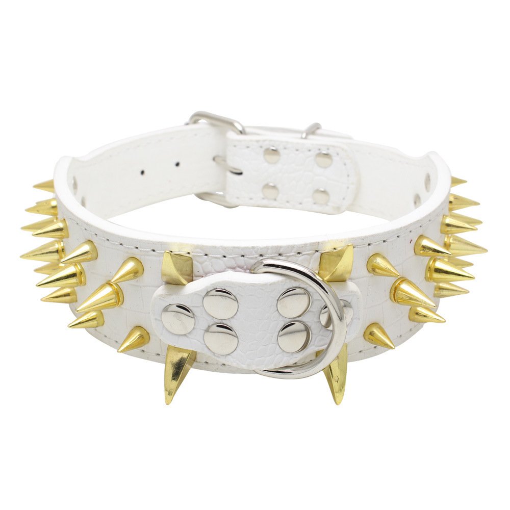 Berry Bite Resistant Dog Collar – Rivet Design, Retractable, PU - Image 2