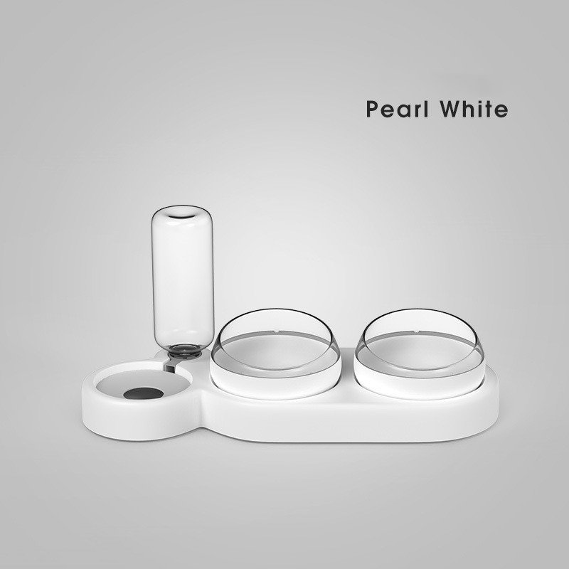 Dry Wet Separation Pet Bowl – Raised Double Bowl with Water Fountain - Image 10