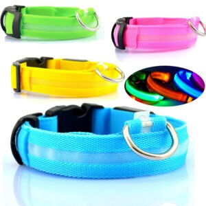 LED Dog Collar – Waterproof, Multi-Mode Flashing, 7 Colors