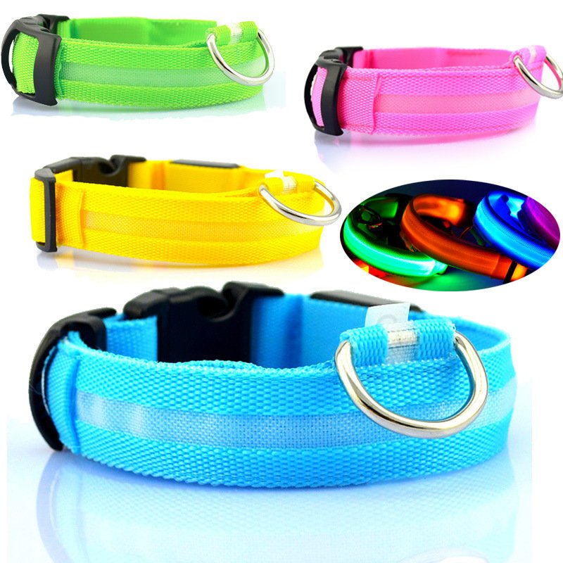 LED Dog Collar – Waterproof, Multi-Mode Flashing, 7 Colors