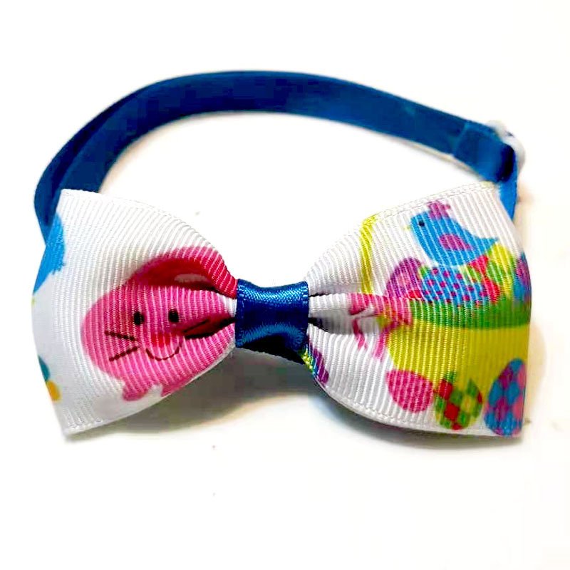 Easter Pet Bow Tie Headwear Set – Adjustable Ribbon, One Size