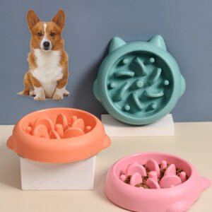 Slow Feeder Dog Bowl – Anti-Gulping Design, PP Material