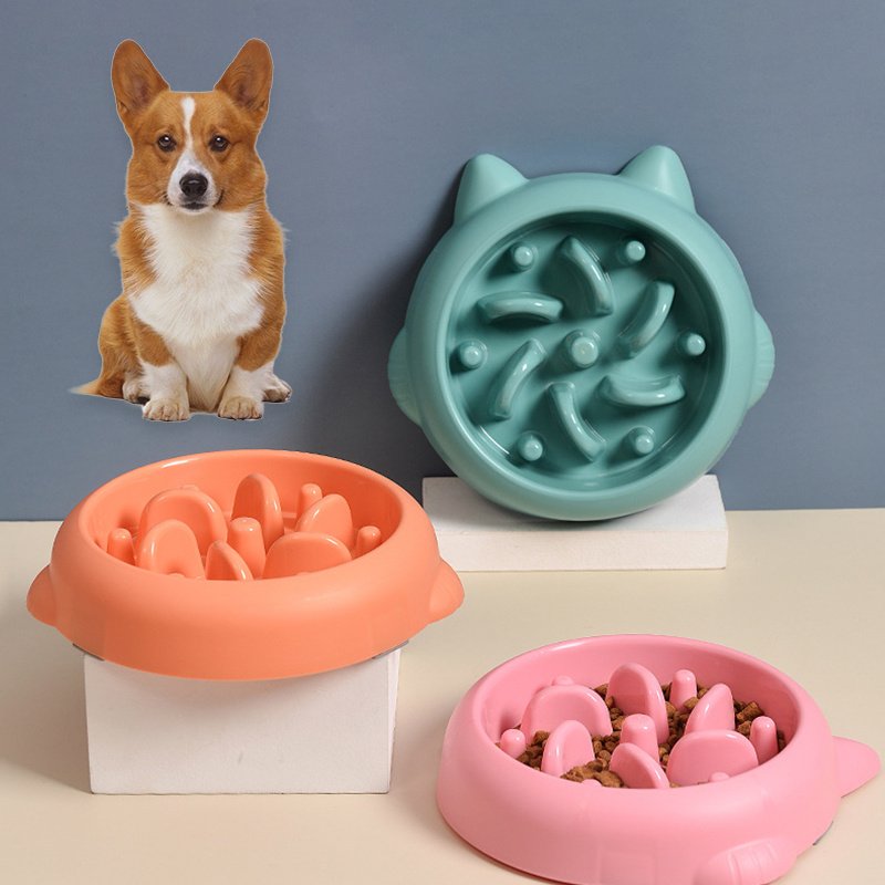 Slow Feeder Dog Bowl – Anti-Gulping Design, PP Material
