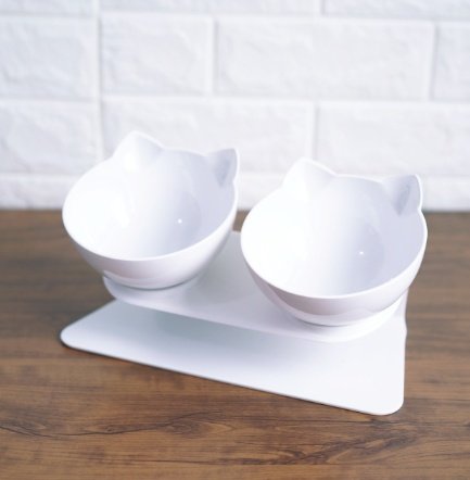 Inclined Cat Bowl – Oblique Mouth Design, Transparent PC Plastic - Image 2