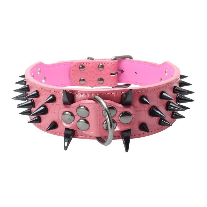 Berry Bite Resistant Dog Collar – Rivet Design, Retractable, PU - Image 8