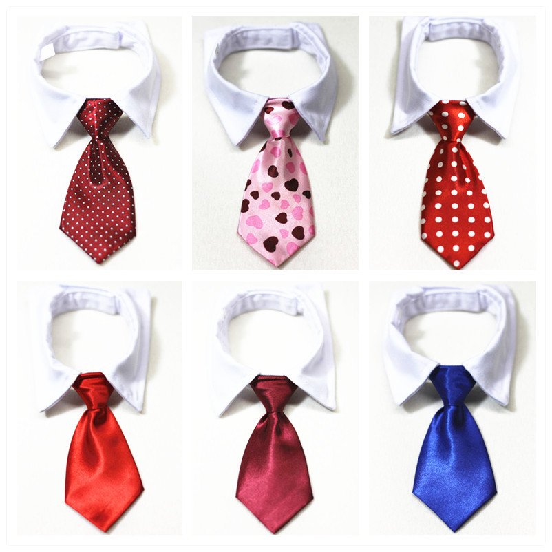 Pet Fake Tie Collar – Cotton, S/L Sizes, Multiple Colors